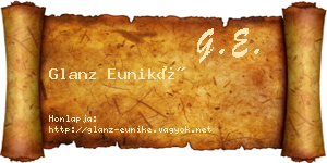Glanz Euniké névjegykártya